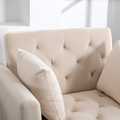 Chaise d'appoint moderne 36,6 po 1 po avec dossier réglable à 3 positions, chaise longue capitonnée