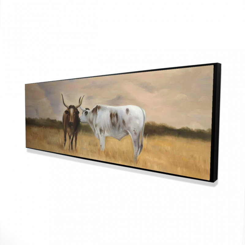 "Troupeau de nguni" sur toile, H 16 po x l 48 po