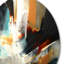 Décoration murale abstraite orange et bleu en mélange de couleurs III - Minimalisme-88599963