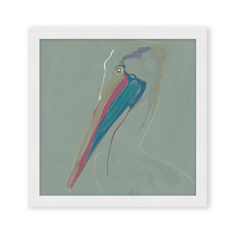 Coastal Retreat Coastal Drift: Pelican, 16" H x 16" W, Framed Canvas, Gold