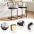 Farini Counter Height Bar Stools Set Of 2, Upholstered Barstools With Rattan Back, 24 Inch Stools Armless Bar Chairs
