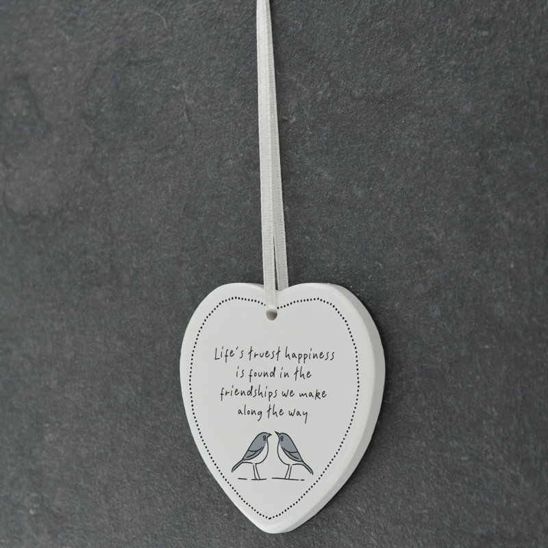 The Seasonal Aisle Robins Christmas Heart Shaped Ceramic Ornament