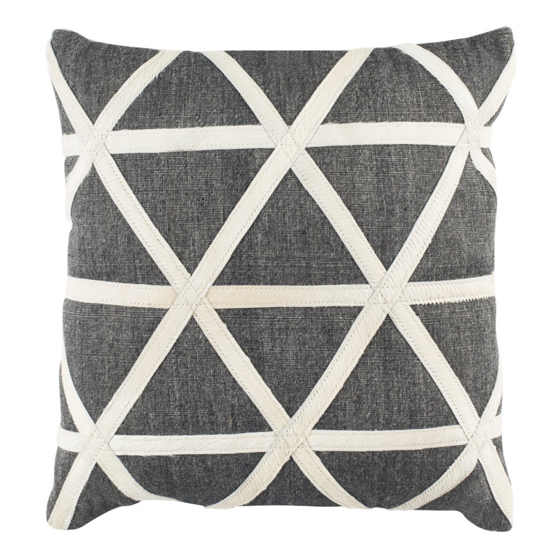 Geometric Cowhide Throw Pillow