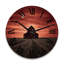 Horloge murale de grange en bois au crépuscule III-1092590952