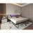 Twin Daybed With RGB LED Lights & Charging Station, Height Adjustable Day Bed Frame With Trundle, Versatile Metal Sofa Bed Frame For Bedroom, Living Room, Guest Room, Black
