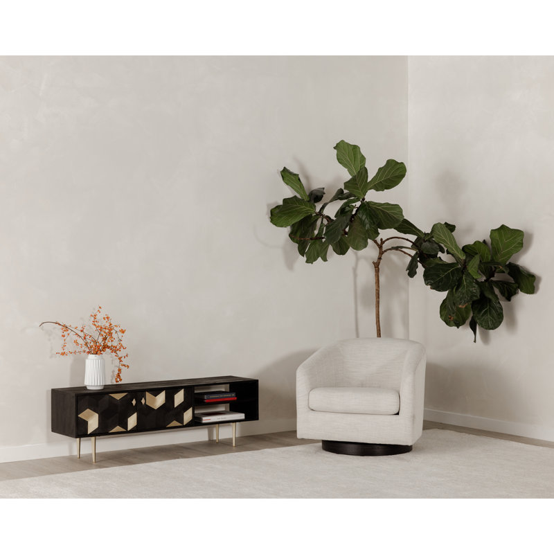 Oscy Swivel Armchair, Ivory