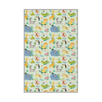 Tapis d'entrée élégant, impression numérique 3D, 3,9 x 4,9 pi | 100% polyester, antibactérien, envers en PVC antidérapant, hauteur des poils: 0,04 po, lavable à la machine, parfait pour le décor du salon et du vestibule