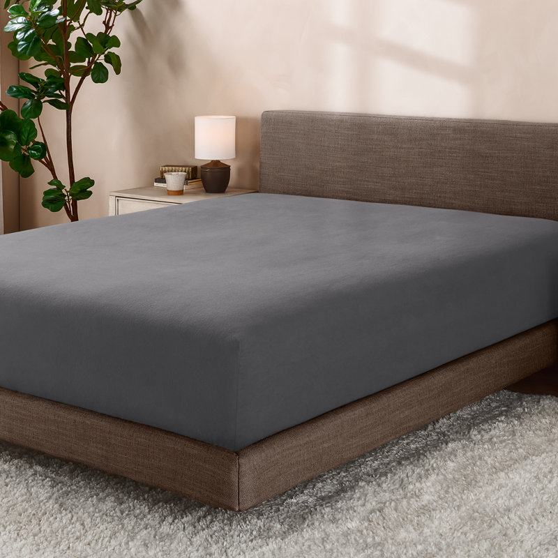 Micro Fleece Super Soft Fitted Sheet, Queen Fitted Sheet, Gray