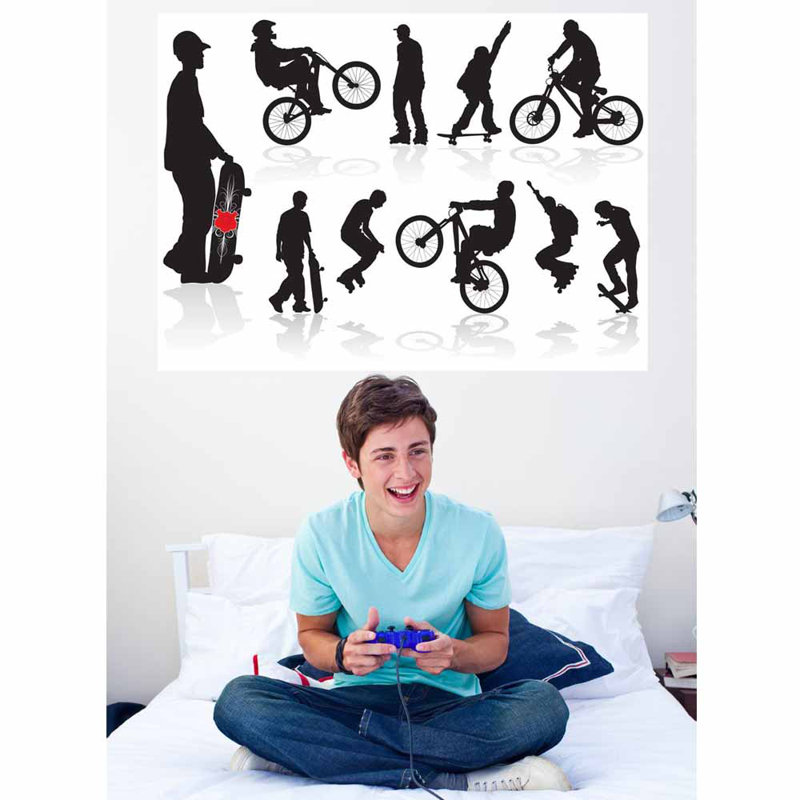 Décalcomanie murale silhouettes extrêmes, H 43,5 po x l 60 po