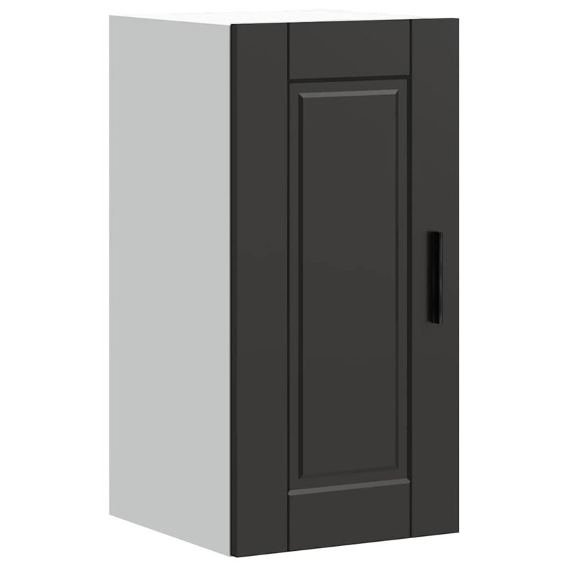 Latitude Run Kitchen Corner Base Cabinet Porto Smoked Oak Engineered Wood, Black