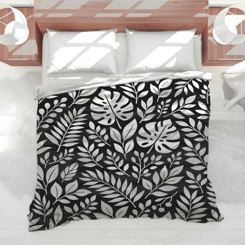 Monstera Palm Leaves Comforter, Twin