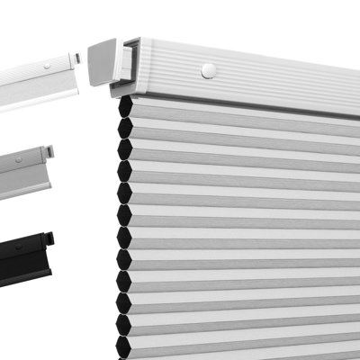 Cordless No Drill Cellular Shades, Blackout / Light Filtering Honeycomb Blinds Pleated Thermal Insulated Window Shades for Indoor Windows, Home and Office, 33.5" W x 64" H
