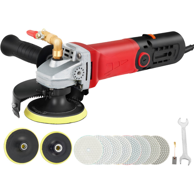 Wet Buffer / Polisher, Variable Speed 8 pcs Kit, Extra 4" & 5" Diamond Polishing Pads