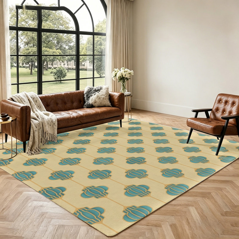 Soft Geometric Pattern Rug, Area for Living Room, Bedroom, Non-Slip Washable Floor Mat, Indoor Home Decor Rugs
