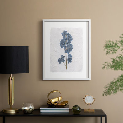 Impression encadrée Decoupage Floral III - bois massif