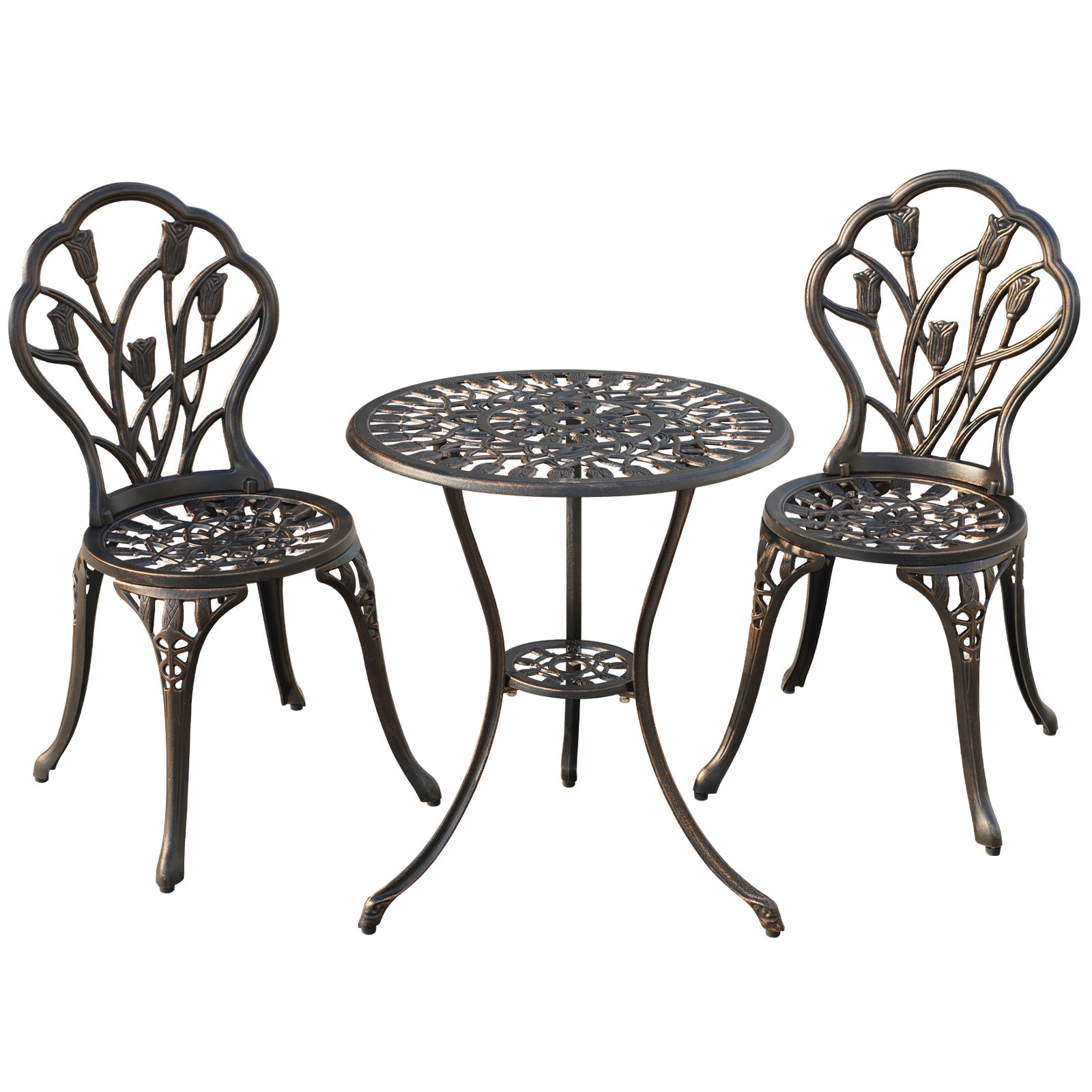 Fleur De Lis Living Freels 2 - Person Round Outdoor Dining Set | Wayfair