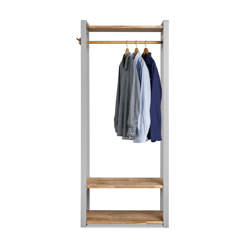 Merz 80cm Solid Wood Closet System, Grey/Beige