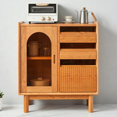 Commode d'appoint multifonctionnelle en bois massif