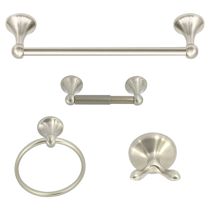 4 - Piece Bathroom Hardware Set, Nickel