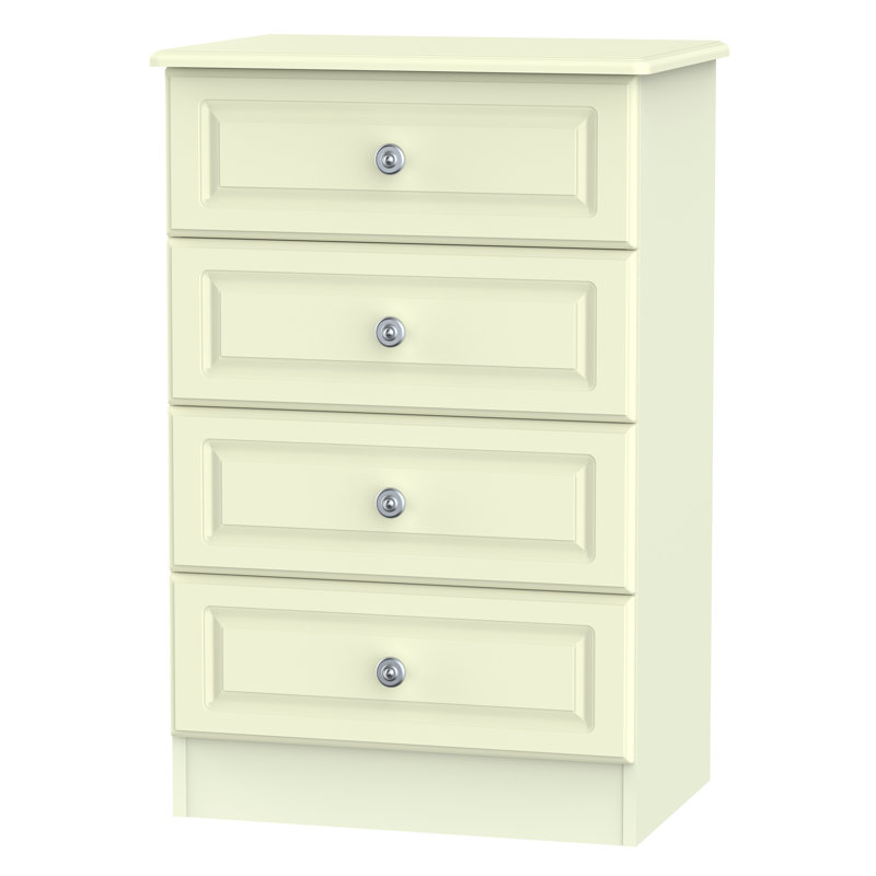 Fully Assembled Meansville 4 Drawer Chest of Drawers, Cream