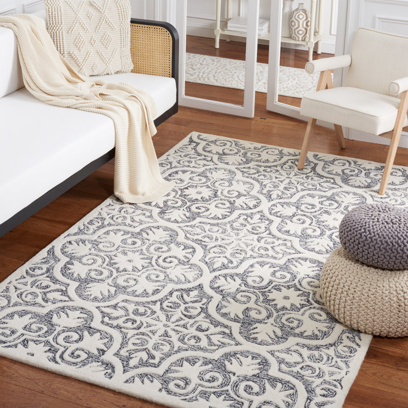 Tapis en laine et coton touffeté à la main Ella-Ann, Rectangle 3 pi x 5 pi