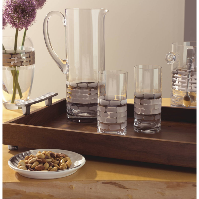 Truro 64oz. Glass Beverage Dispenser, Platinum