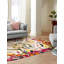  Tapis abstrait octogonal beige / rose / jaune-86624522