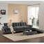 Canapé modulaire en forme de L avec accoudoirs multifonctionnels, chargement à deux ports, porte-gobelet, poches de rangement latérales, repose-pieds de rangement mobile-1041794775