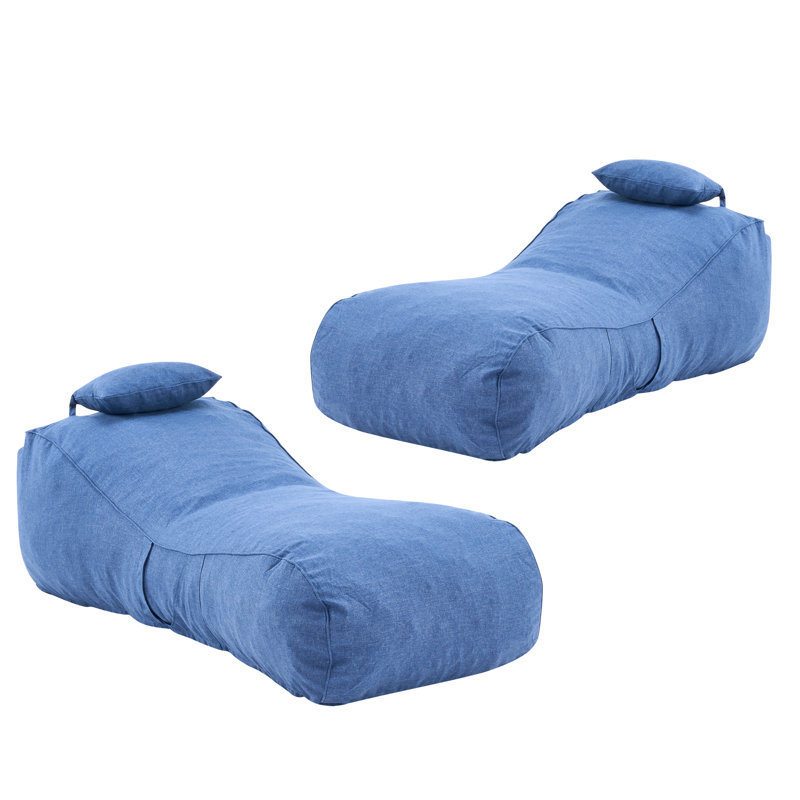 Fauteuil à billes avec repose-tête Brody, Marine