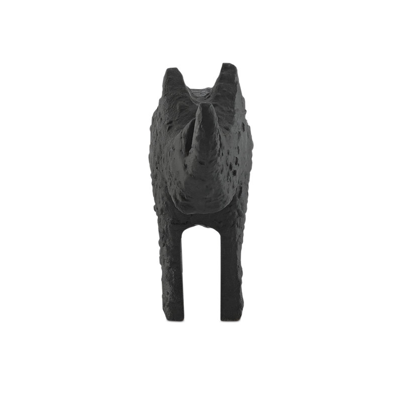 Kano Rhino Figurine, 7.75" H x 3" W x 11" D, Silver