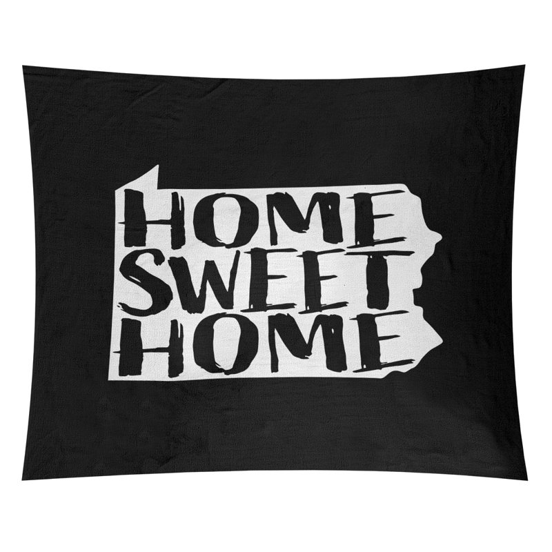 Tapisserie Home Sweet Pennsylvania, H 104 po x l 88 po, Noir