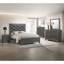 1Pc Panel Bed Dark Grey Shimmering Finishes Plush, Tufted Upholstery High Headboard-1914251054