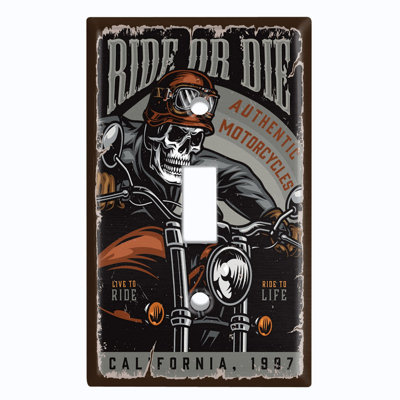 Couvercle de plaque d'interrupteur en métal; Affiche de taille standard US 1 Gang - affiche de motard