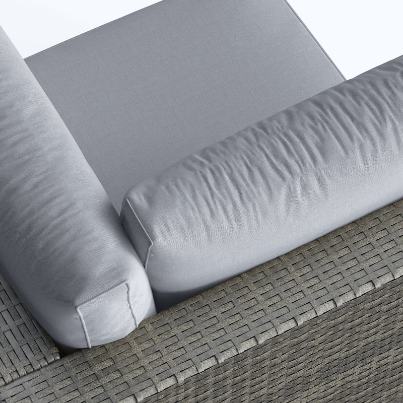 Wicker 6 - Person Modular Patio Conversation Sets with Cushions, Gray Frame/Gray Cushion