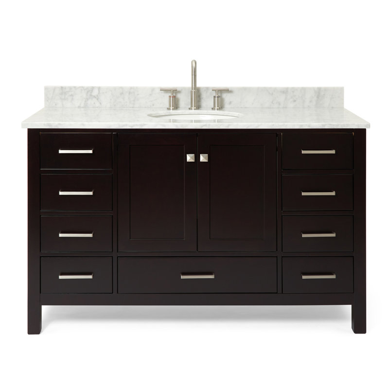 Flynt Bathroom Vanity with Top, Espresso, Brushed Nickel