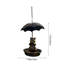 Mangeoire à oiseaux rétro en métal avec parasol suspendu pour l'extérieur, bain bronze, brun-131407505