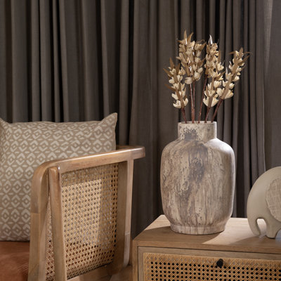 Auburn Terracotta Decorative Vase – Matte Dipped Brown Rustic Finish Vase for Living Room, Console Table & Shelf Décor