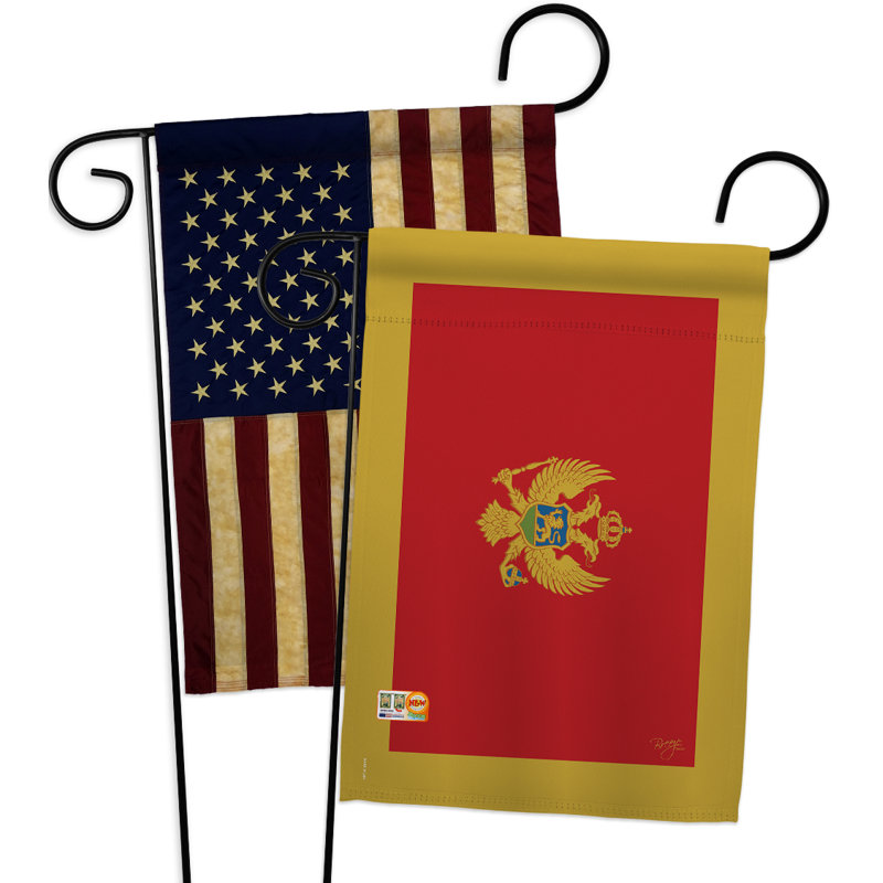 Ensemble de drapeaux décoratifs en polyester 2 faces 19 x 13 po 2 pièces montenegro impressions
