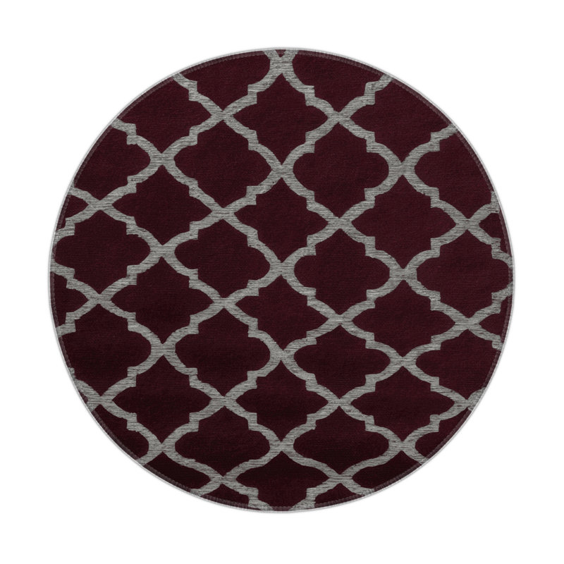 Trellis Red Indoor and Outdoor Area Rug, Rectangle 5' x 7'