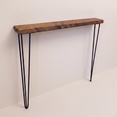 Rustic Chunky Console Table | 20Cm Or 15Cm Deep Handcrafted Home Side Table | Wooden Table With Hairpin Legs | Radiator Shelf | Entryway | Hallway | Home Decor