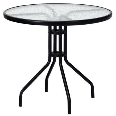 Sommersby Round Glass Outdoor Bistro Table Yes , 32 " W 32 " D