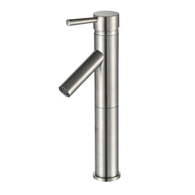 Euro Collection Single-Handle Deck-Mount Tall Vessel Lavatory Bathroom Sink Faucet - Brushed Nickel
