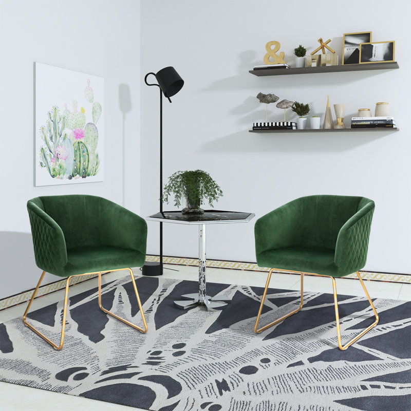 Linville Velvet Dining Chair, Dark Green