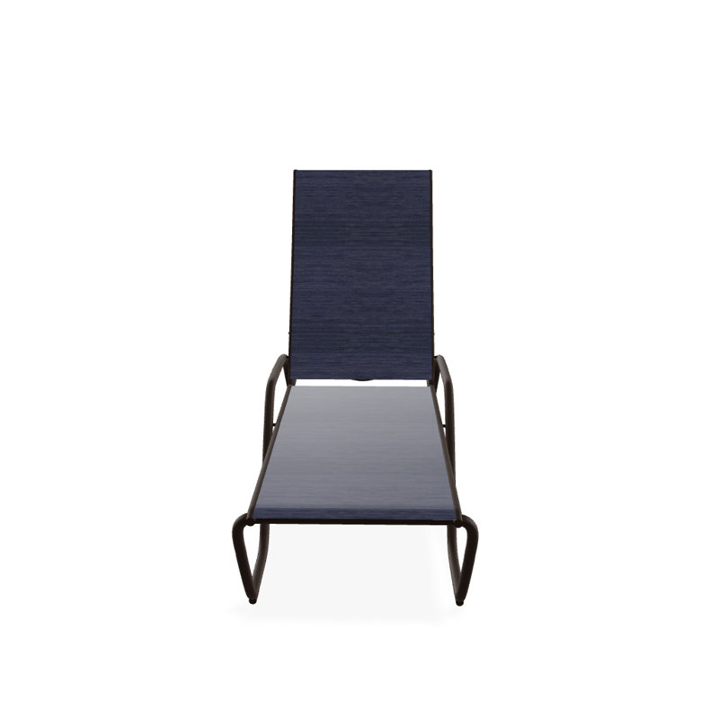 Outdoor Rust-Resistant Metal Chaise Lounge, Textured Kona, Collect Indigo