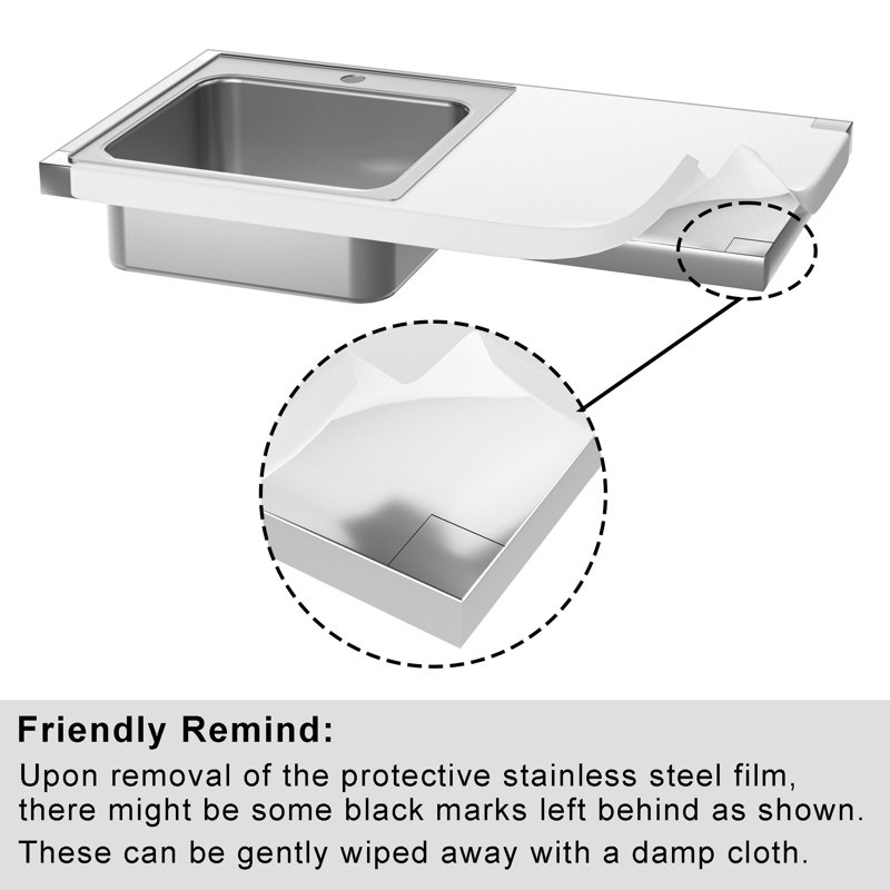 Black Metal Outdoor Grill Table with Stainless Steel Sink