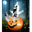 Décoration d'Halloween gonflable citrouille-lanterne et fantômes
