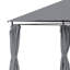 Gazebo de terrasse extérieure 3 m x 4 m avec structure en acier et rideaux, gris-113651719