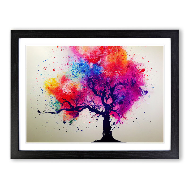 XH1022-9186X Tree Splash Vol.3 Abstract - Single Picture Frame Painting, Black, 46cm H x 64cm W x 2cm D