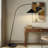 Devin 66 in. Modern LED Arched Standing Floor Lamp With Cone Shaped Metal Shade