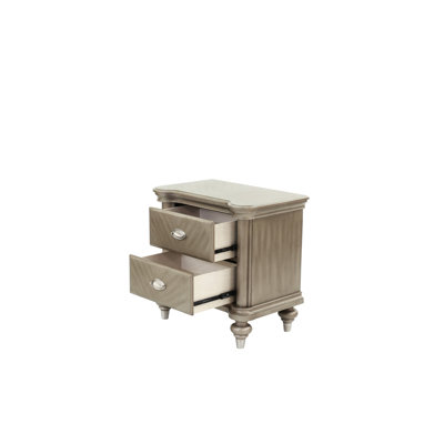Table de chevet 28 po x 18 po x H 28 po en champagne éblouissant, fabriquée en bois massif champagne avec construction, l 28 po x P 18 po